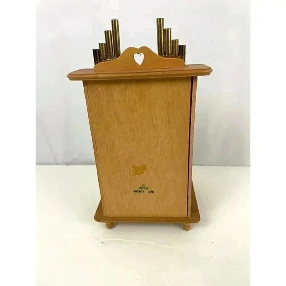 VTG Enesco Rotating Christmas Angels SILENT NIGHT Wooden Display with Drawer - Picture 2 of 12